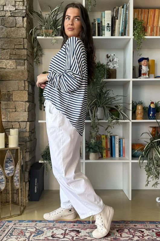  Perfect Breton V Long Sleeve Top Dark Denim /15